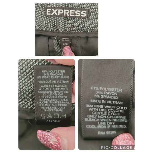 Express Womens‎ Pants 00R 00 Regular Houndstooth Flat Front Pockets Dress Pant - Picture 7 of 8